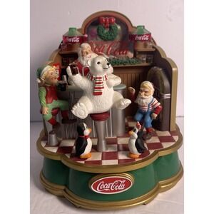 Coca‎ Cola Musical Collection Santa's Soda Fountain Display 1994 Christmas Music